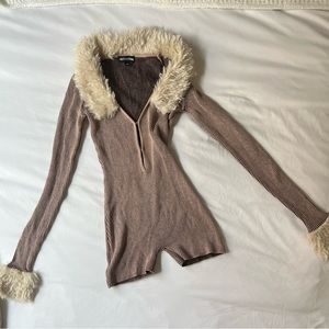 Faux Fur Romper